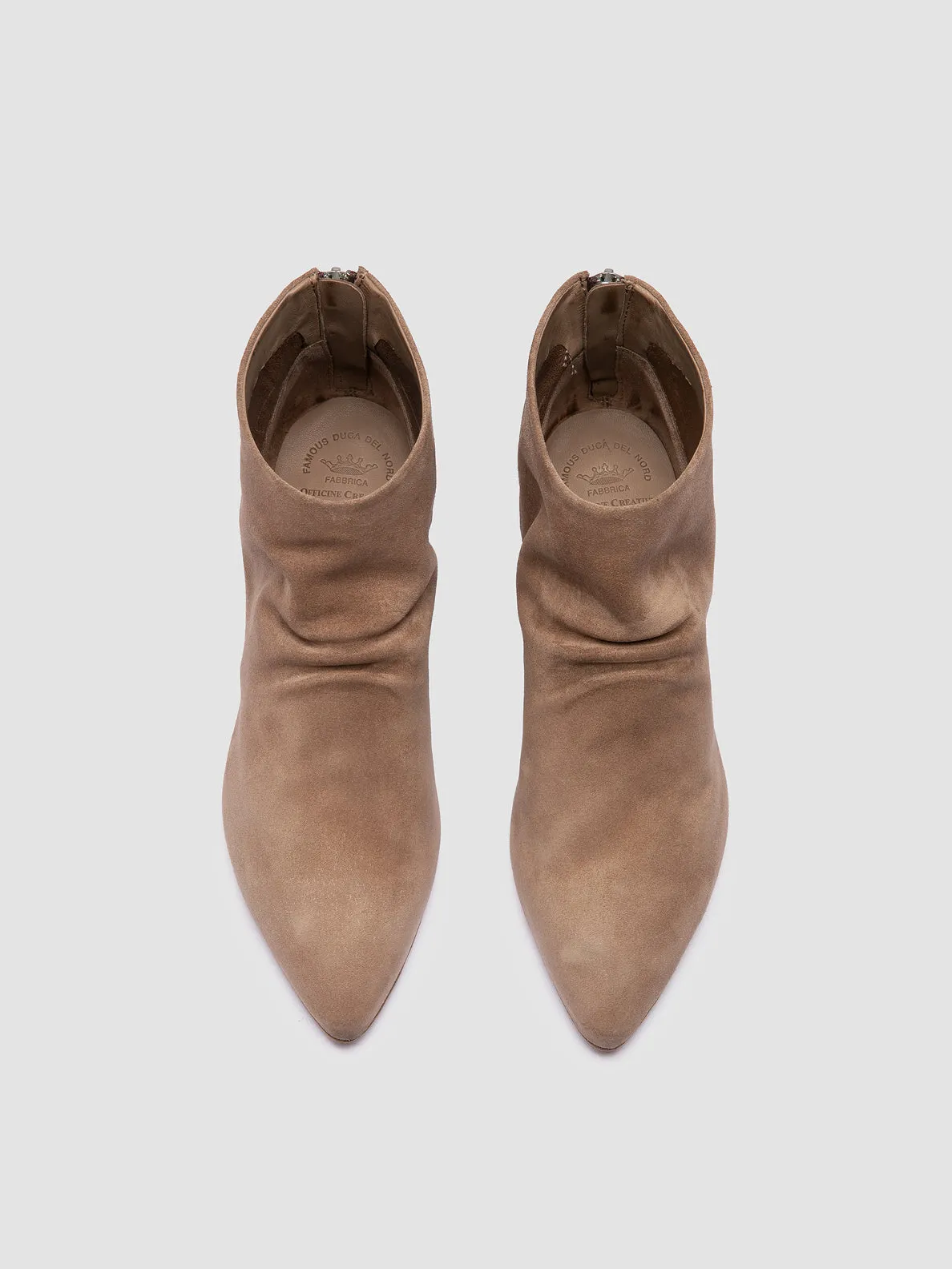 SALLY 001 - Taupe Suede Booties