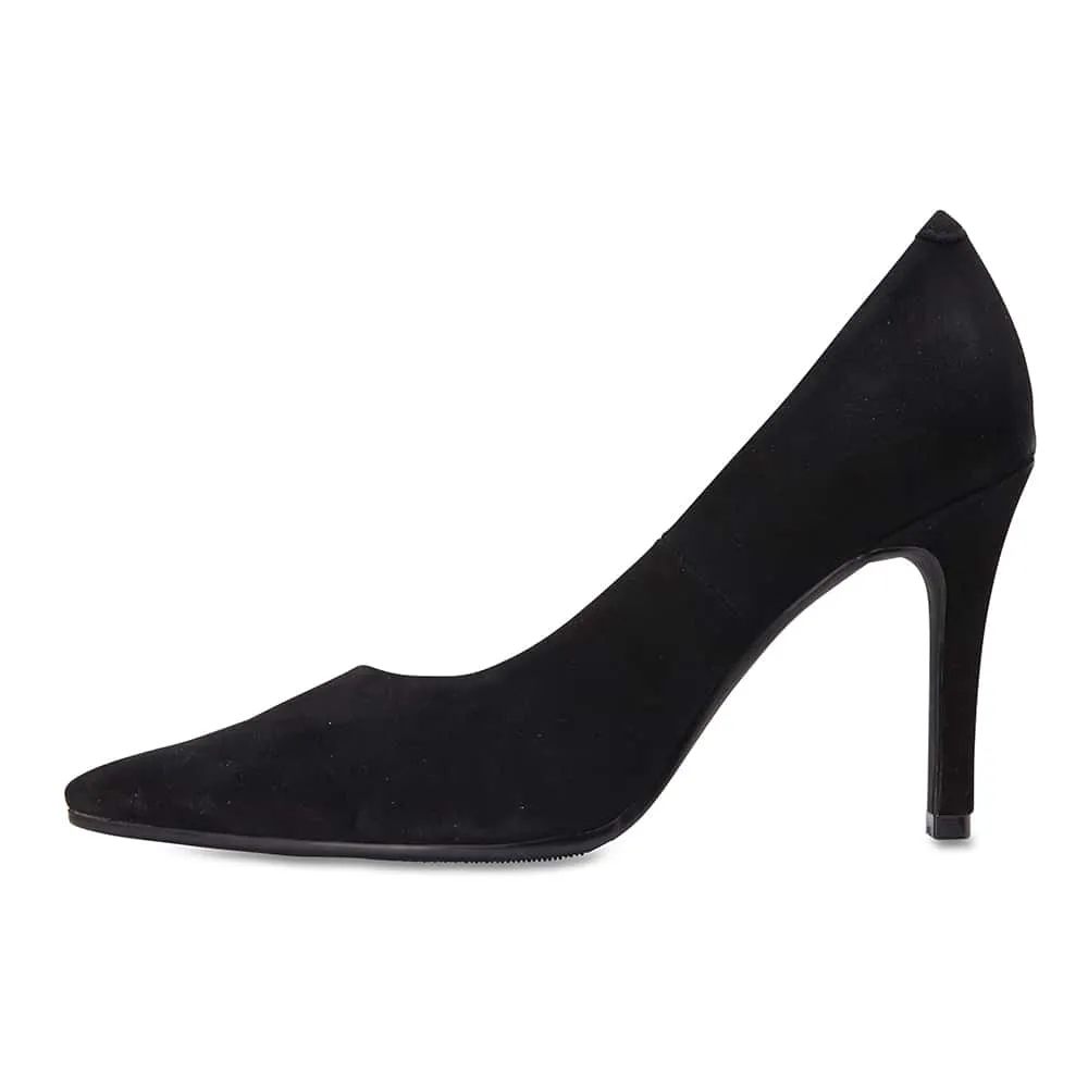 Sally Heel in Black Suede