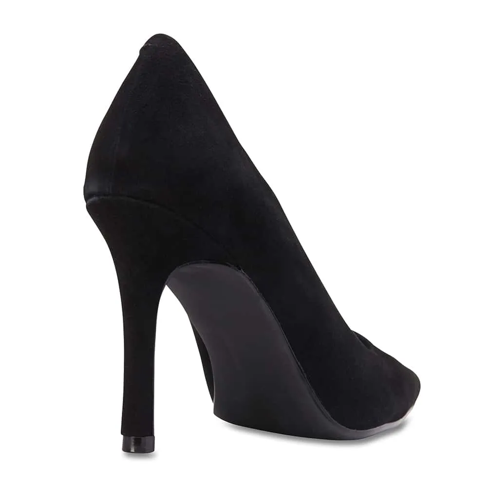 Sally Heel in Black Suede