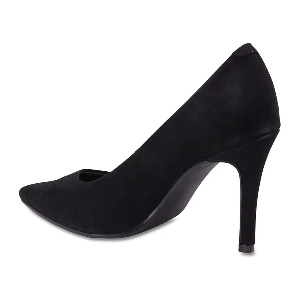 Sally Heel in Black Suede