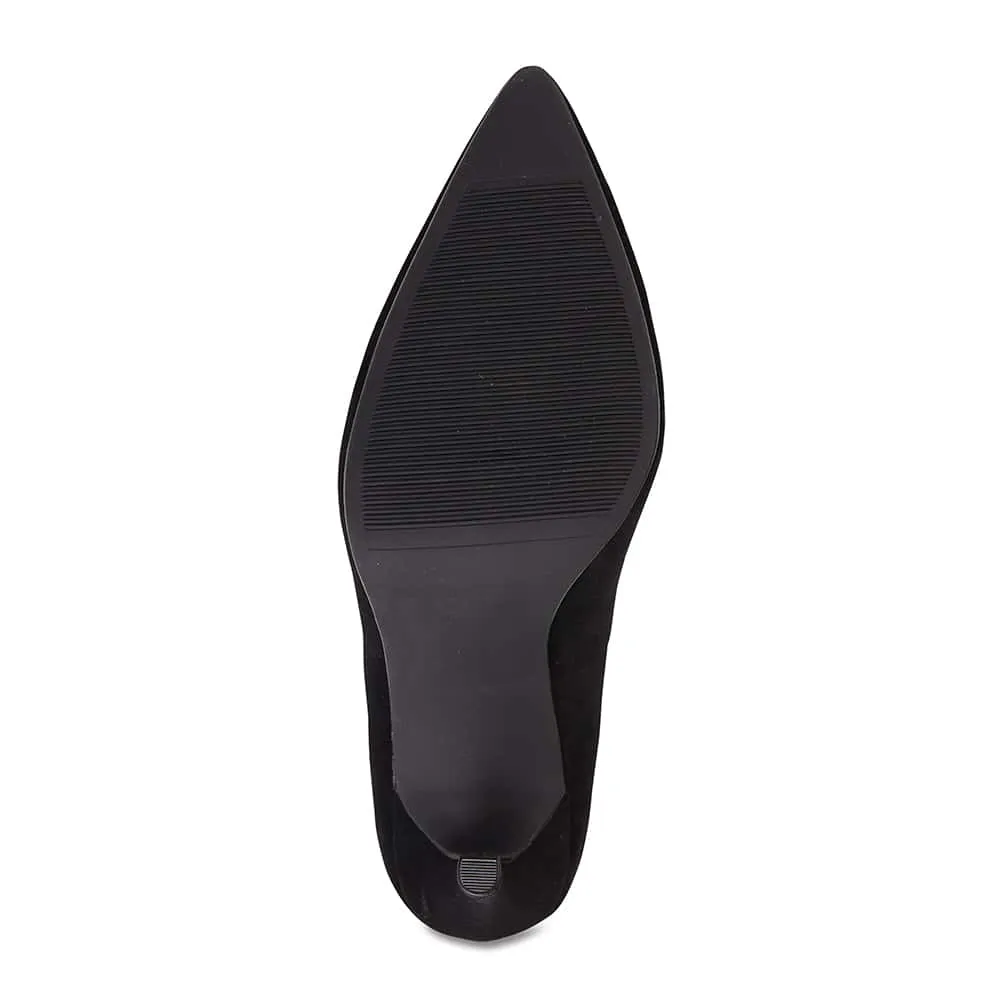 Sally Heel in Black Suede