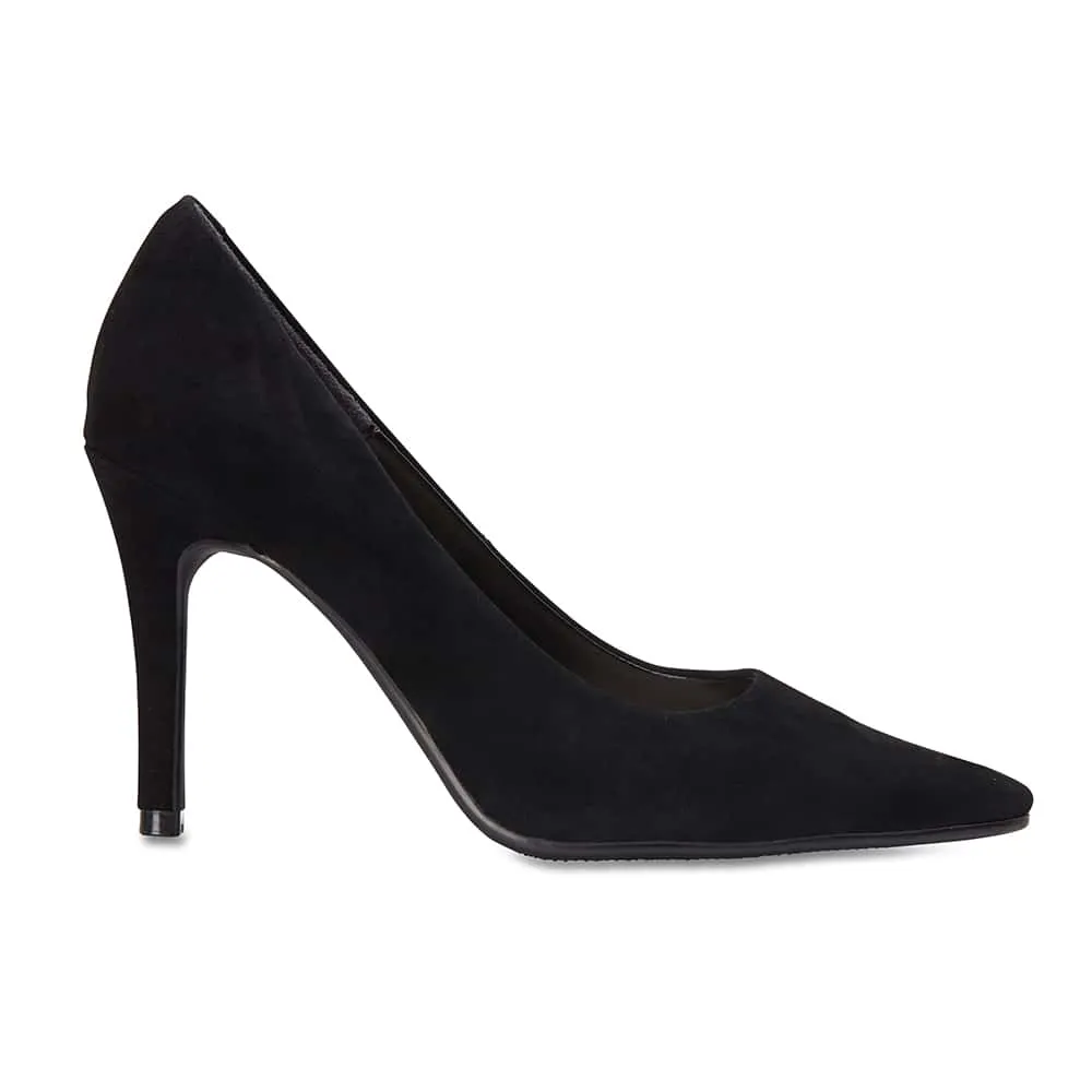 Sally Heel in Black Suede