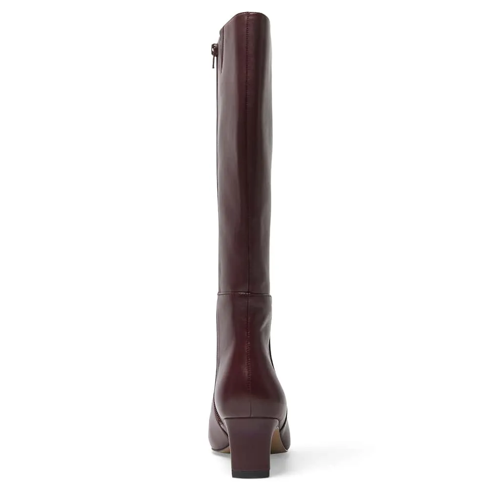 Salute Boot in Wine Glove Leather