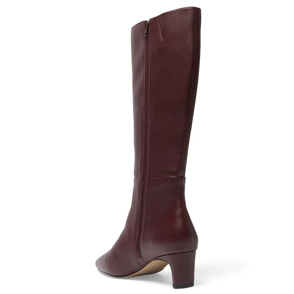 Salute Boot in Wine Glove Leather