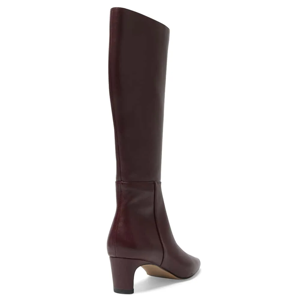 Salute Boot in Wine Glove Leather