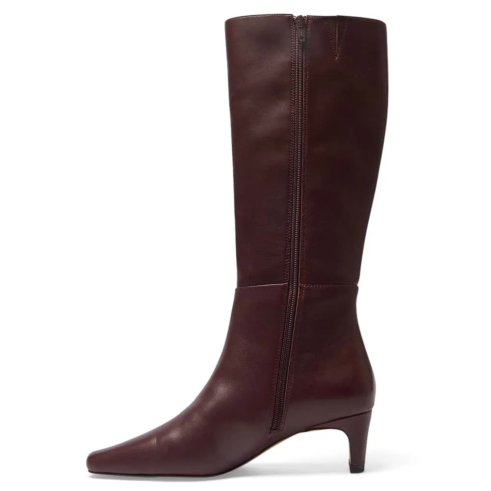 Salute Boot in Wine Glove Leather