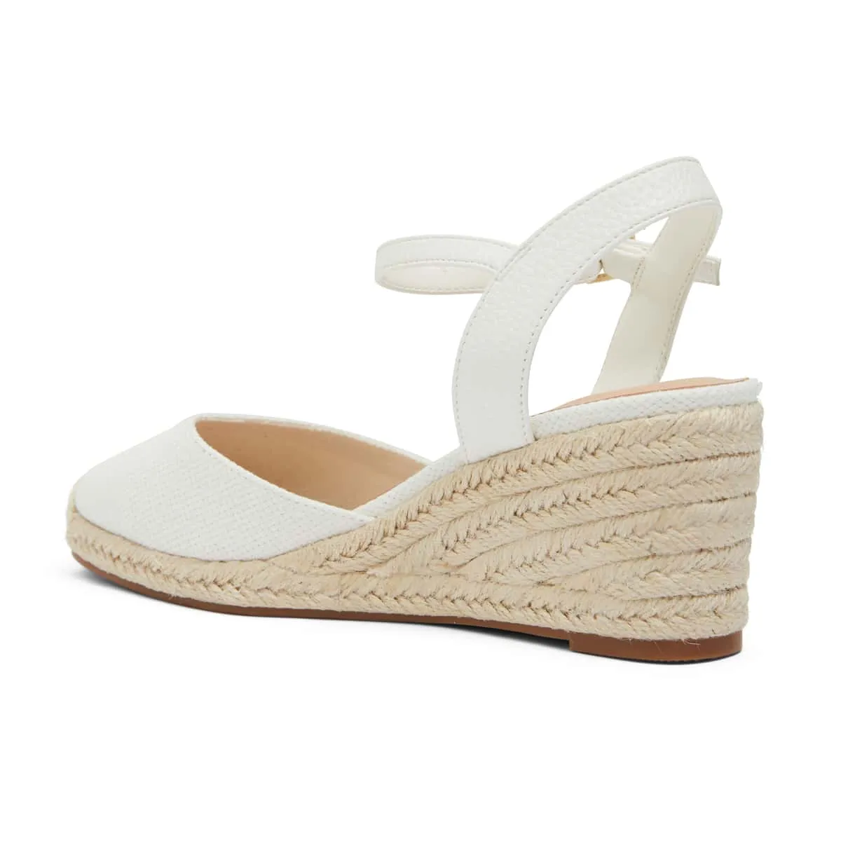 Santos Wedge in White Fabric