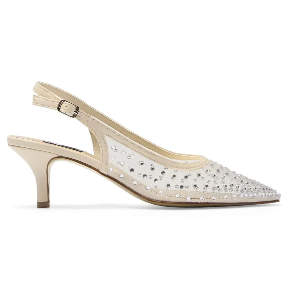 Sapphire Heel in Ivory Smooth