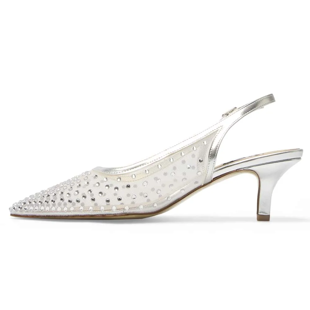 Sapphire Heel in Silver Metallic