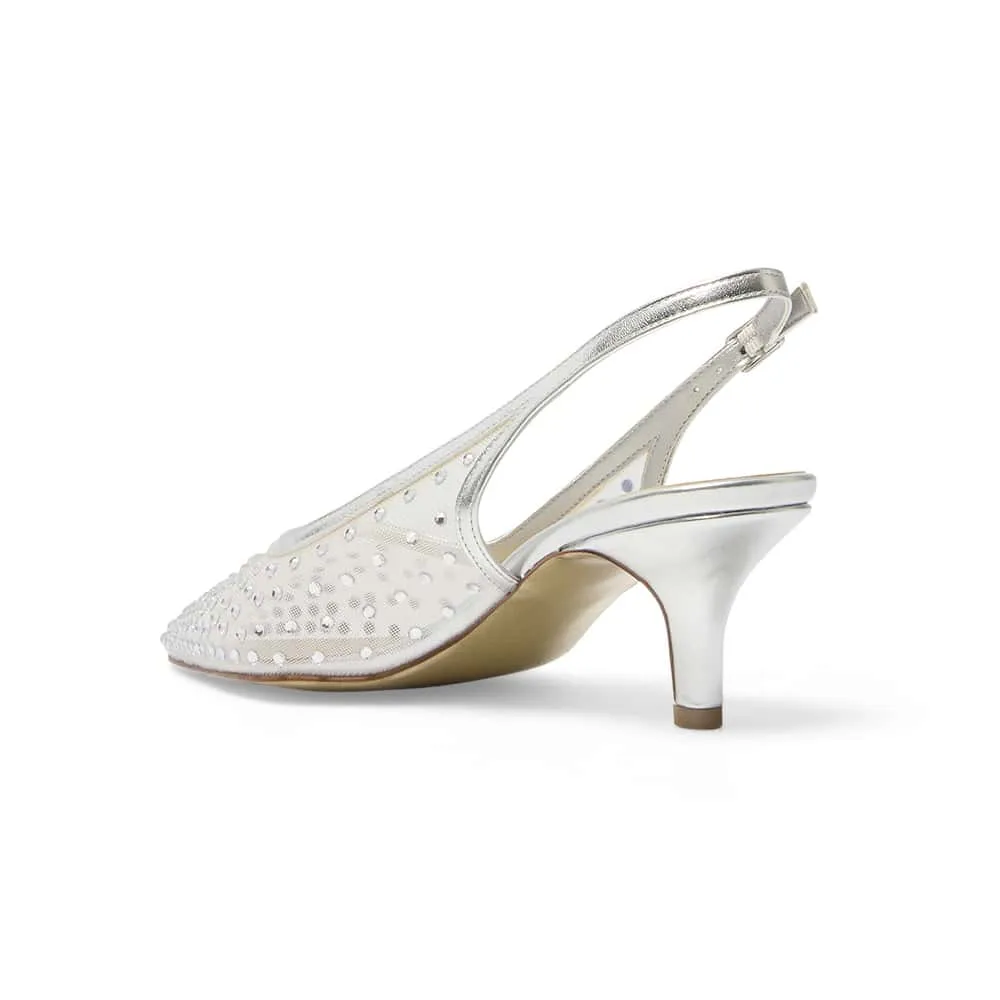 Sapphire Heel in Silver Metallic