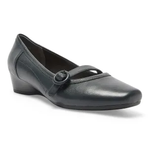 Savoy Heel in Navy Leather