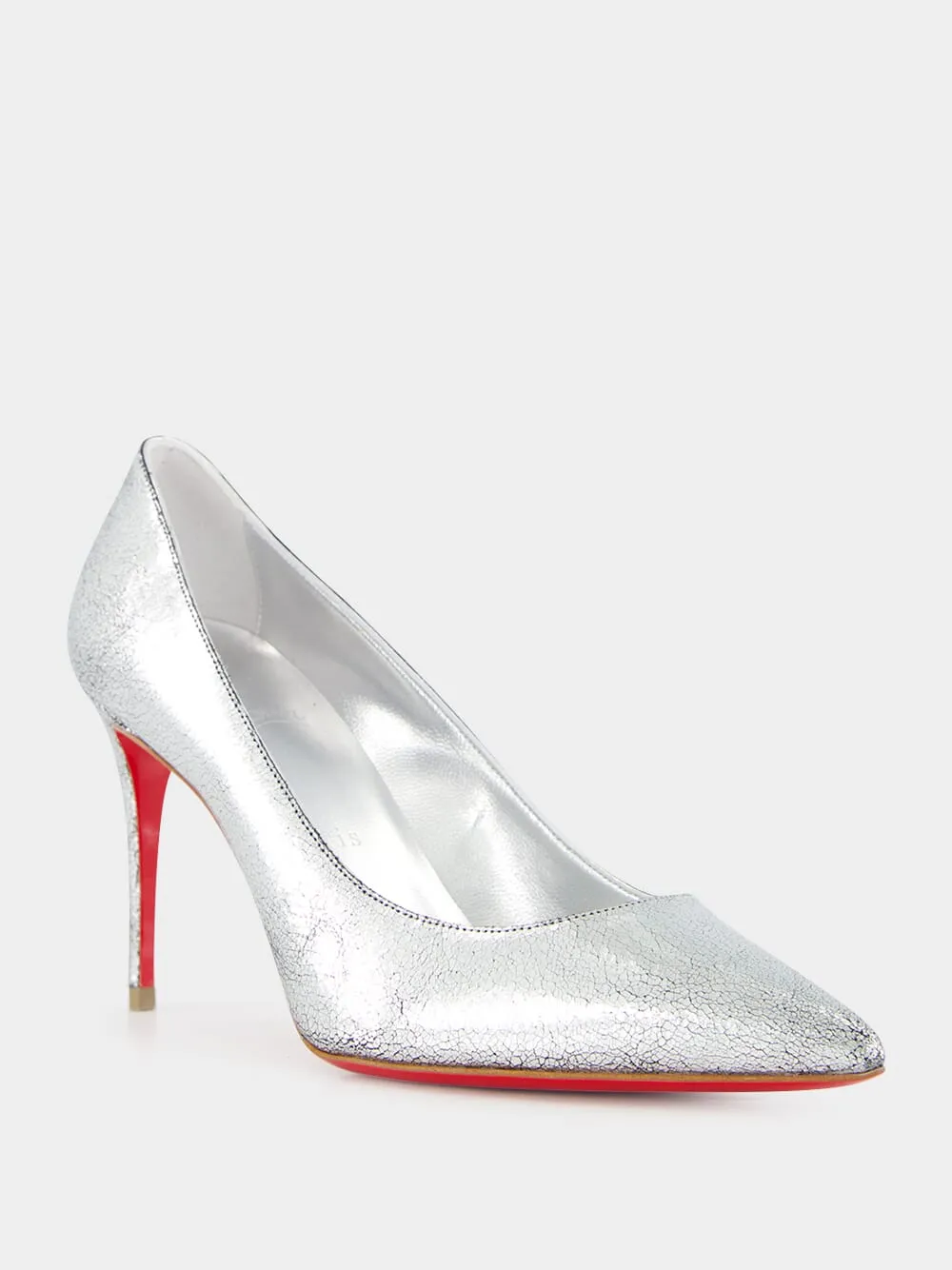 Silver Kate Laminato Leather Pumps