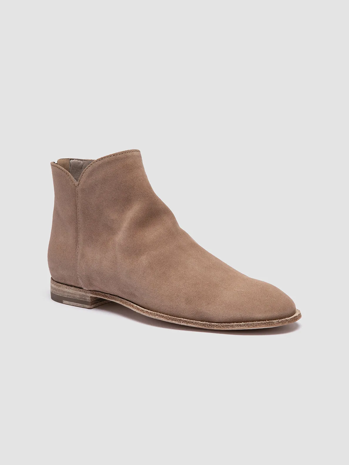 SOLITUDE 106 - Taupe Suede Zipped Boots