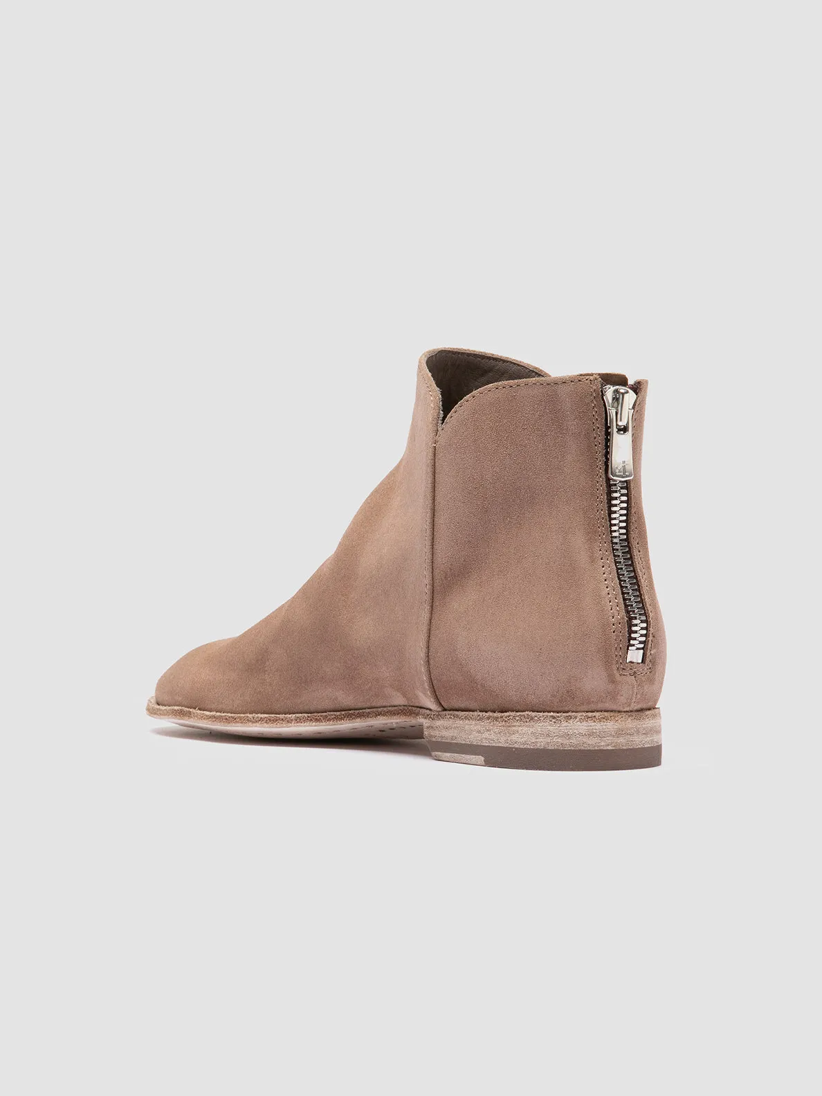 SOLITUDE 106 - Taupe Suede Zipped Boots