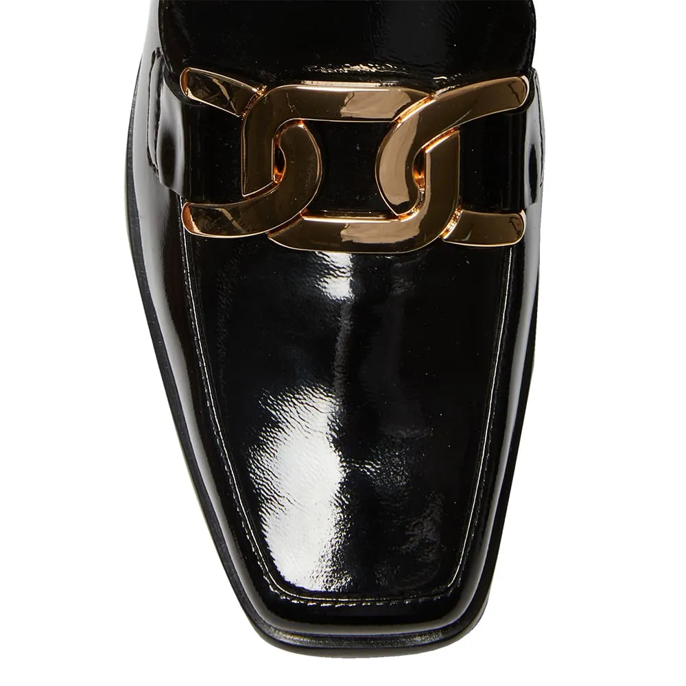 Sophia Loafer in Black Patent