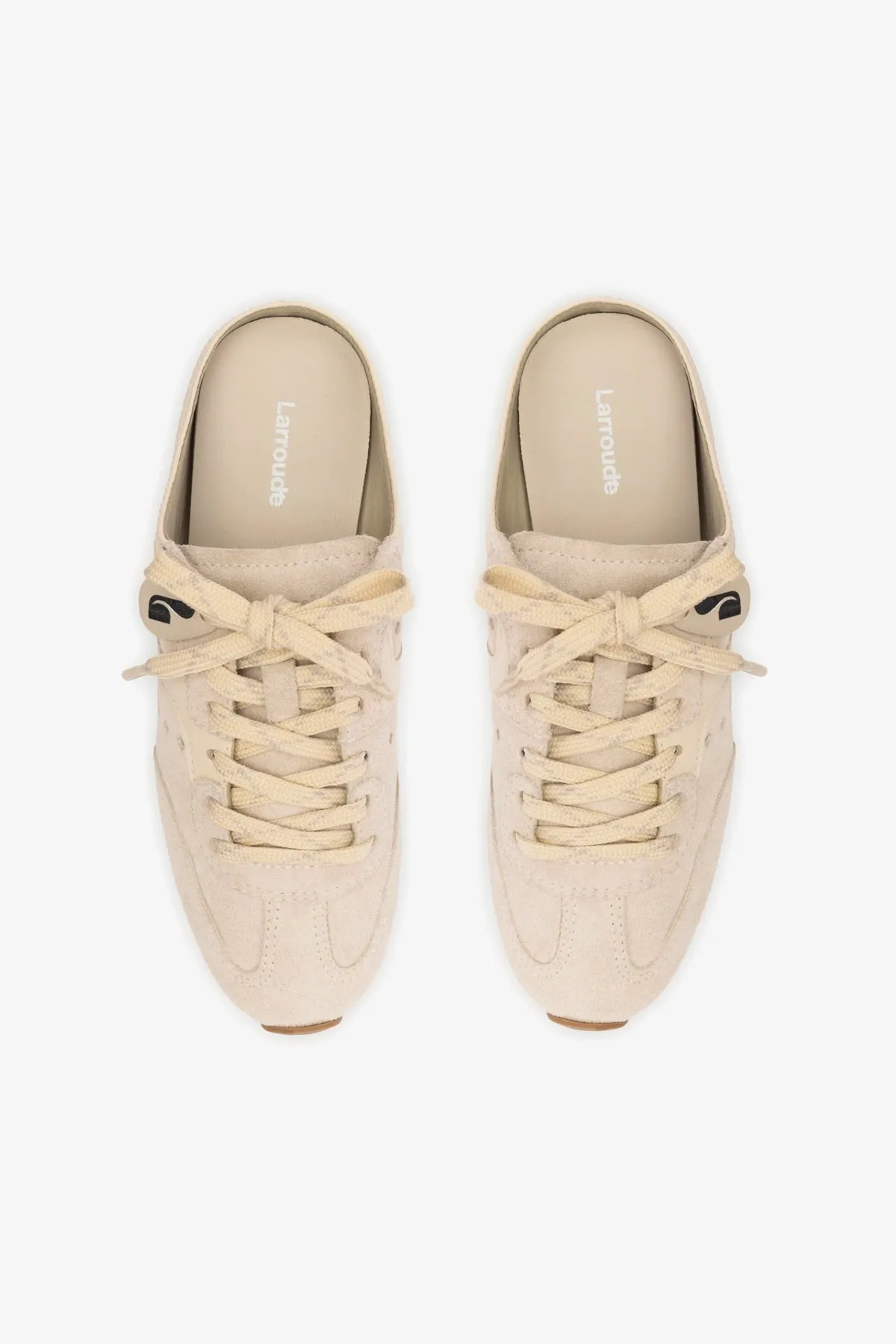 Stella Sneaker Mule In Mushroom Grey Suede and Ivory Leather
