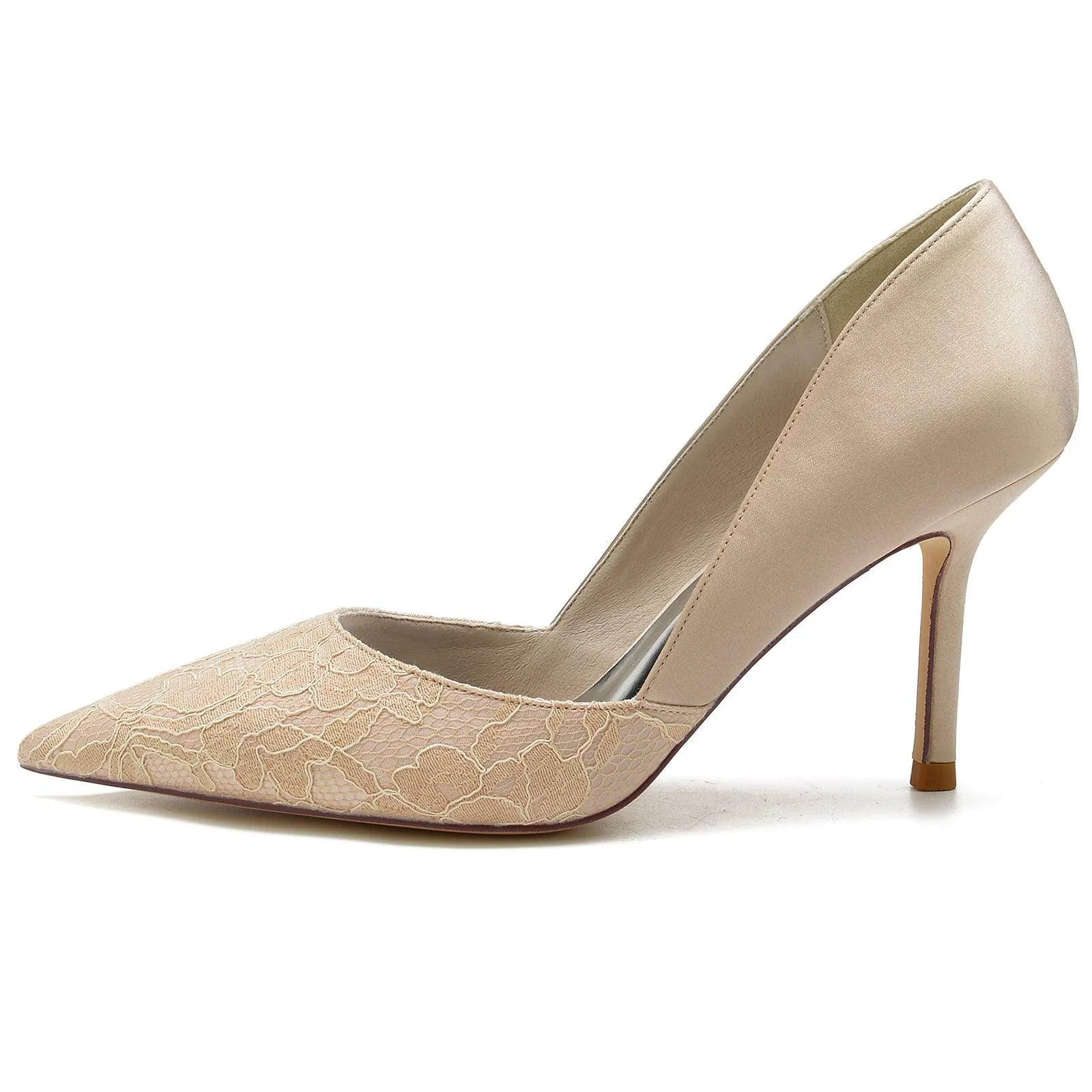 Stiletto Heel 8.5cm Silk-Like Lace Shoes CK0132