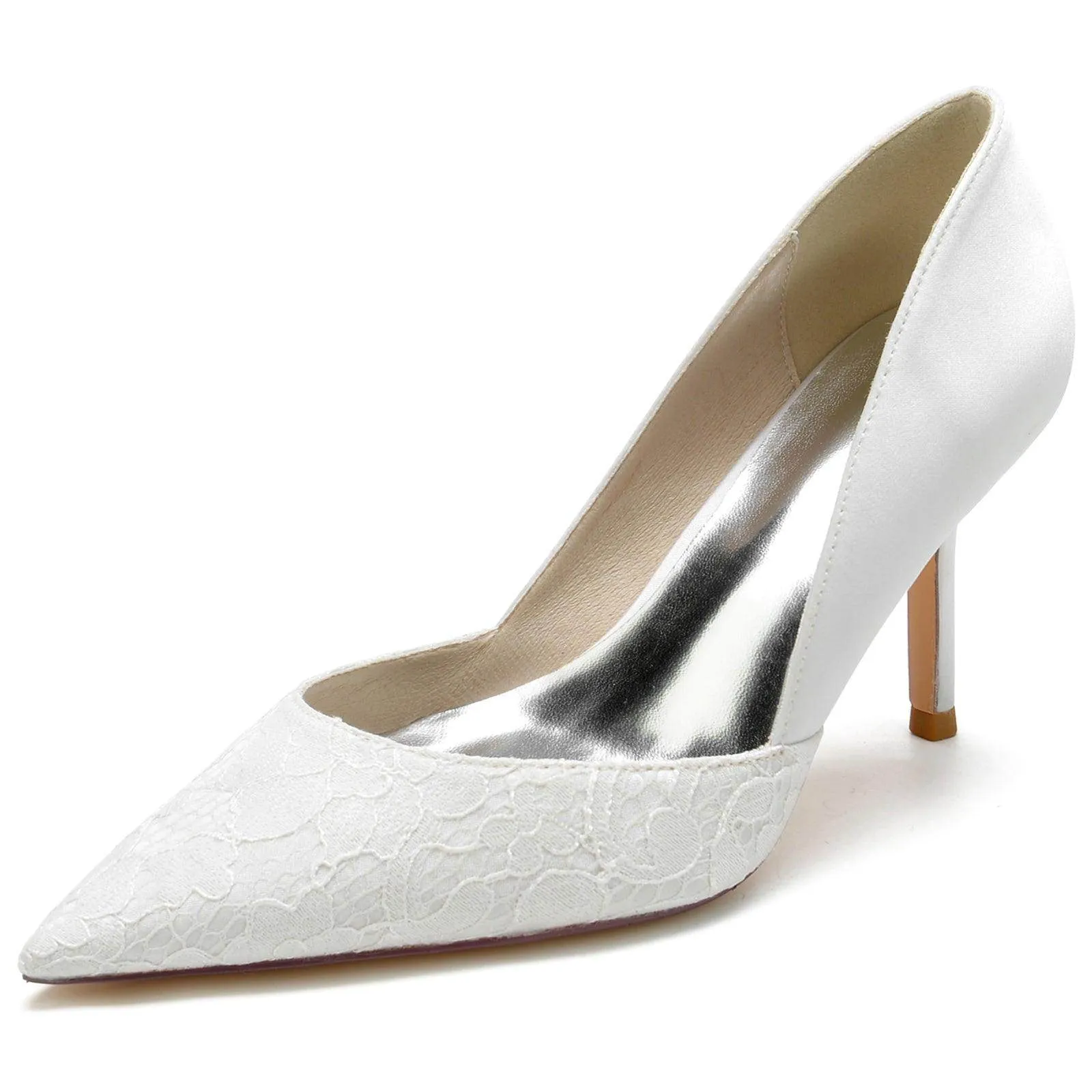 Stiletto Heel 8.5cm Silk-Like Lace Shoes CK0132