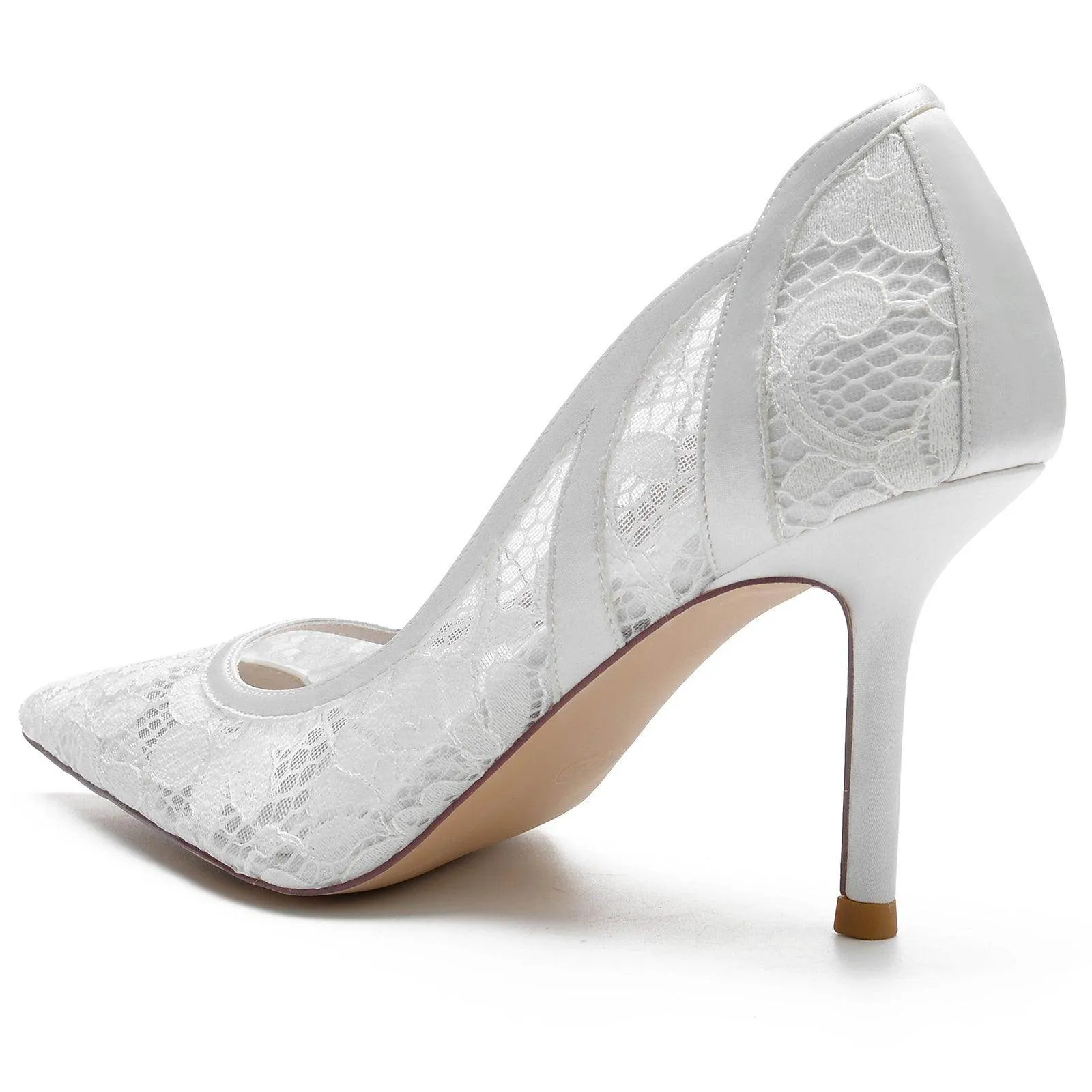Stiletto Heel 8.5cm Silk-Like Lace Shoes CK0139