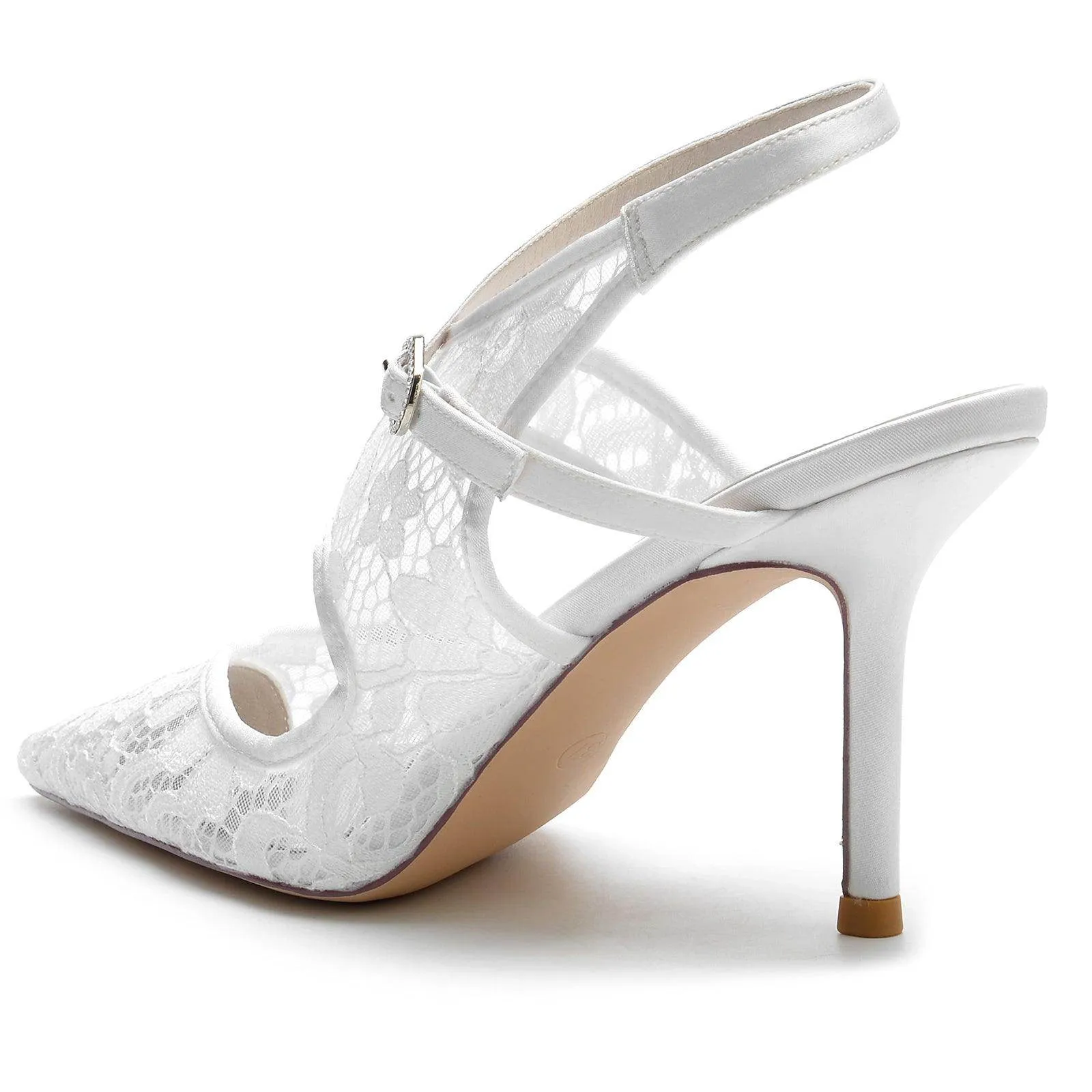 Stiletto Heel 8.5cm Silk-Like Lace Shoes CK0171
