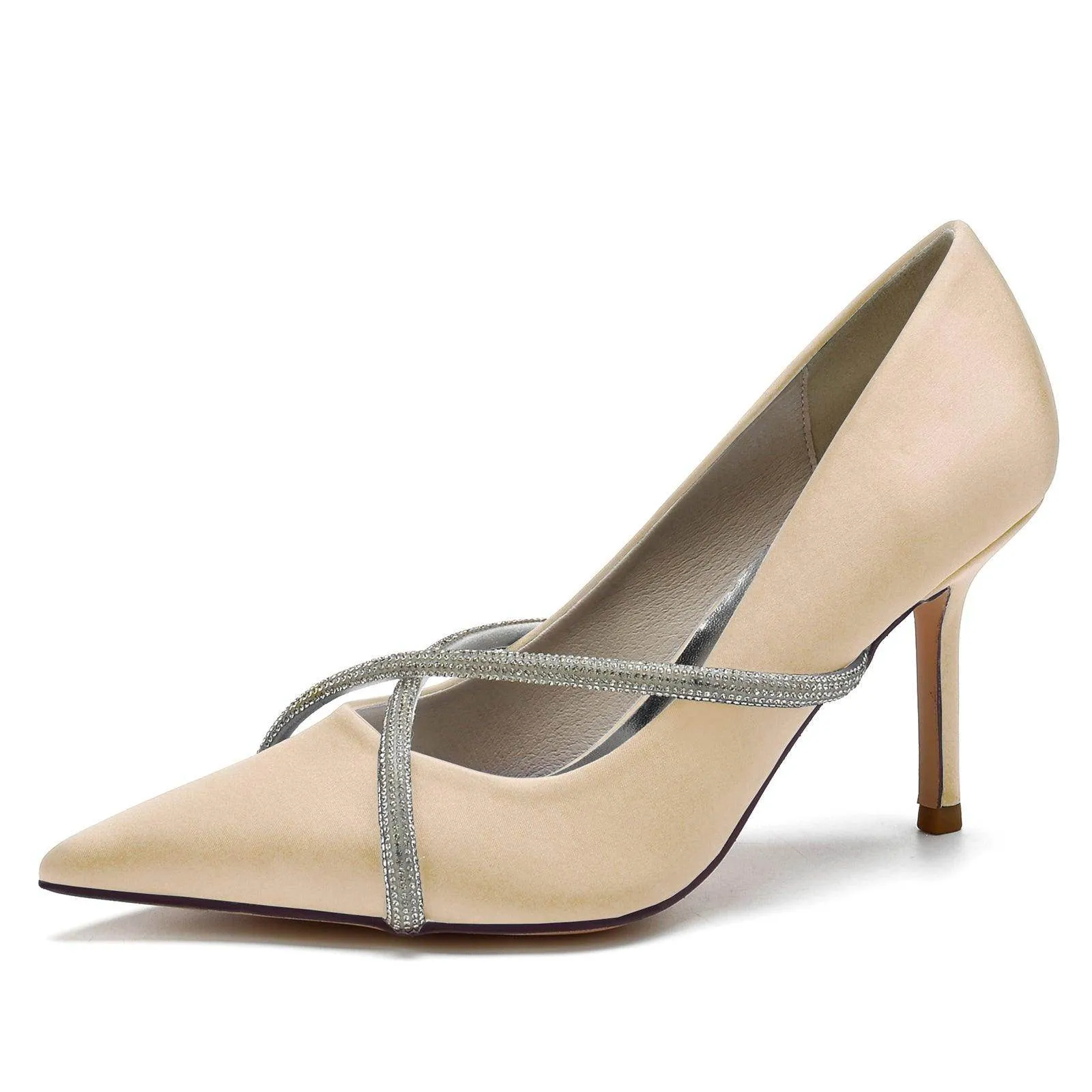 Stiletto Heel 8.5cm Silk-Like Shoes CK0154