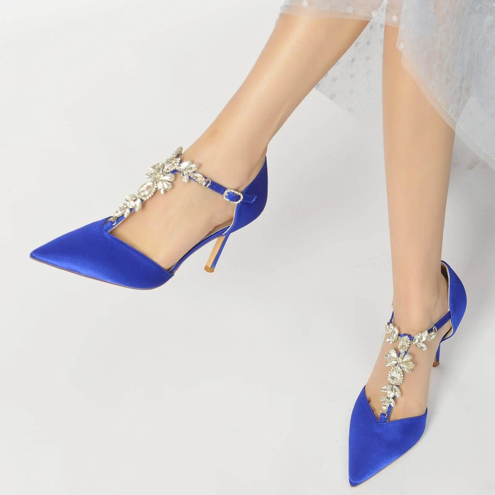 Stiletto Heel 8.5cm Silk-Like Shoes CK0156