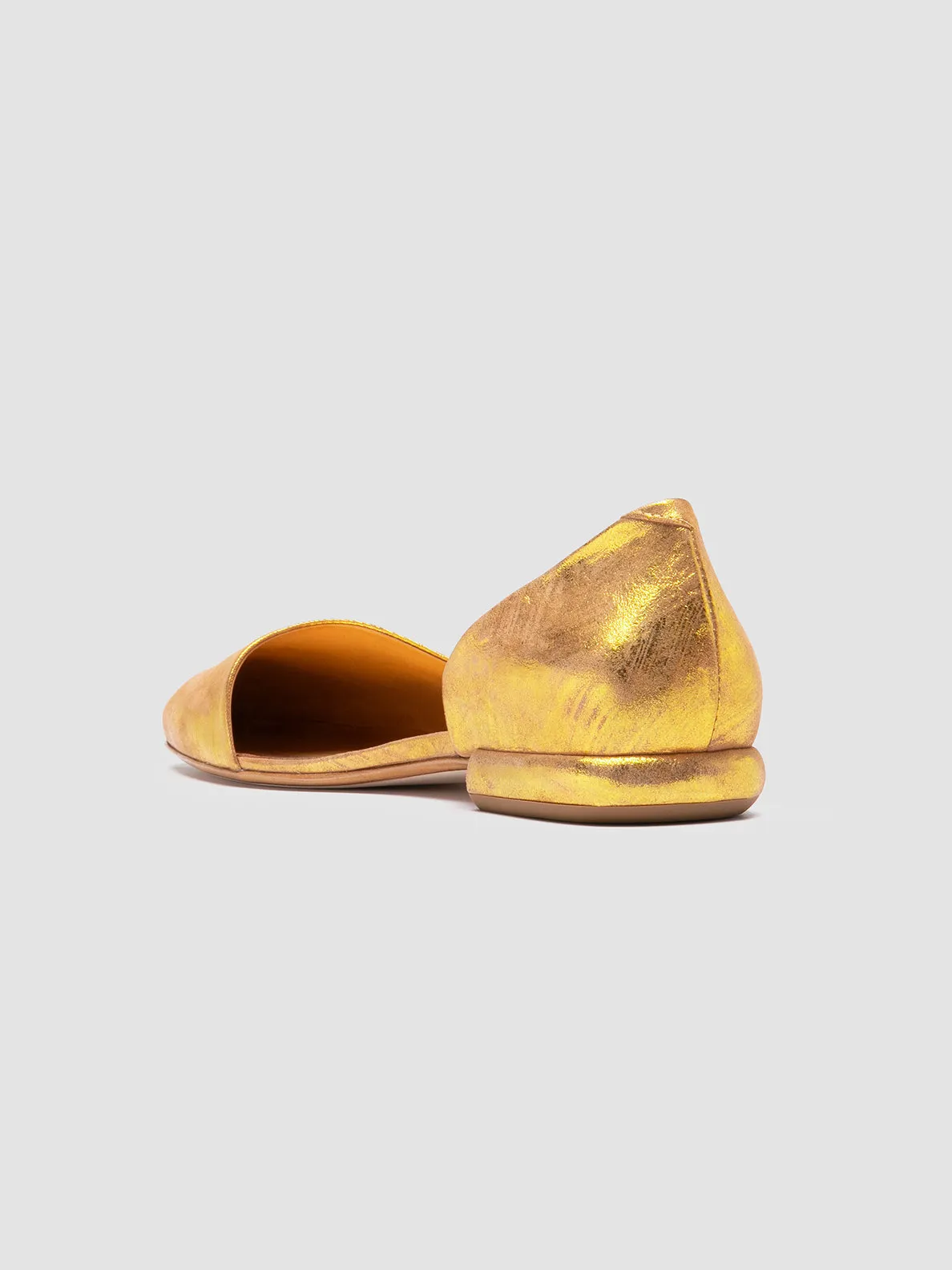 SUE 002 - Gold Leather Ballerina Shoes