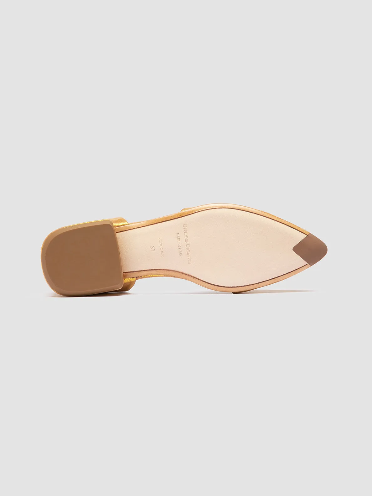 SUE 002 - Gold Leather Ballerina Shoes