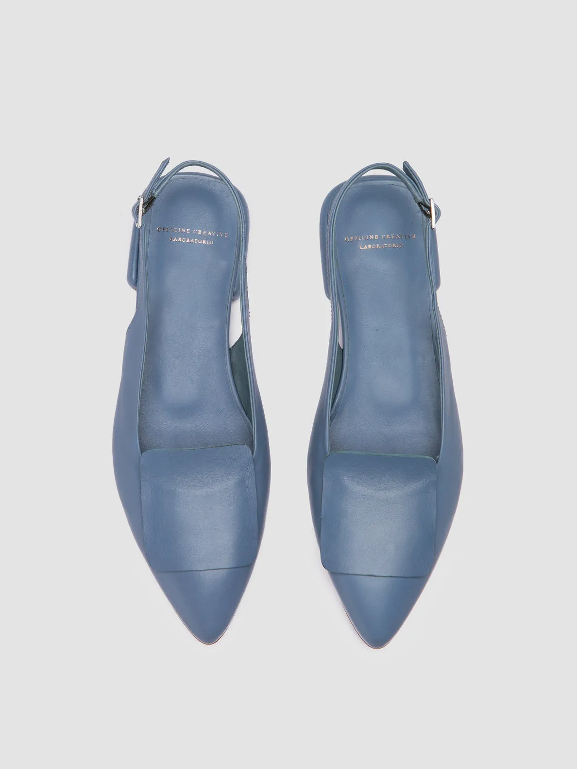 SUE 007 - Blue Leather Slingback