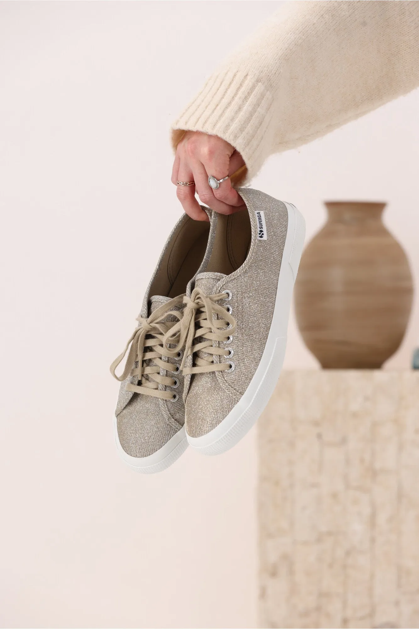 Superga Jersey Lame Leggera Platinum