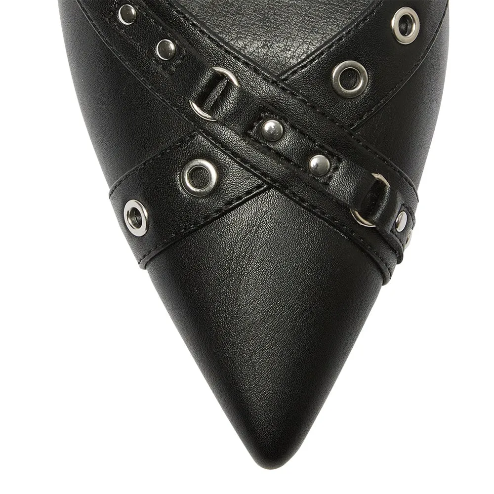 Sutton Heel in Black Smooth