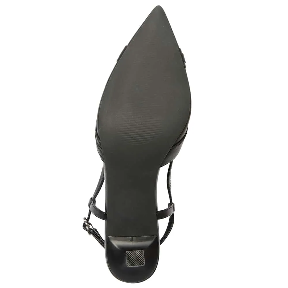 Sutton Heel in Black Smooth