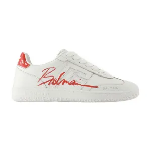 Swan Sneakers - Leather - Red/White