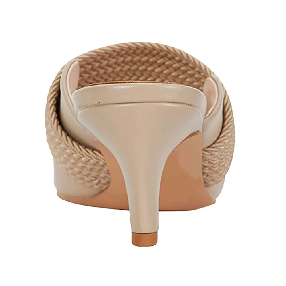 Symbol Heel in Nude Leather