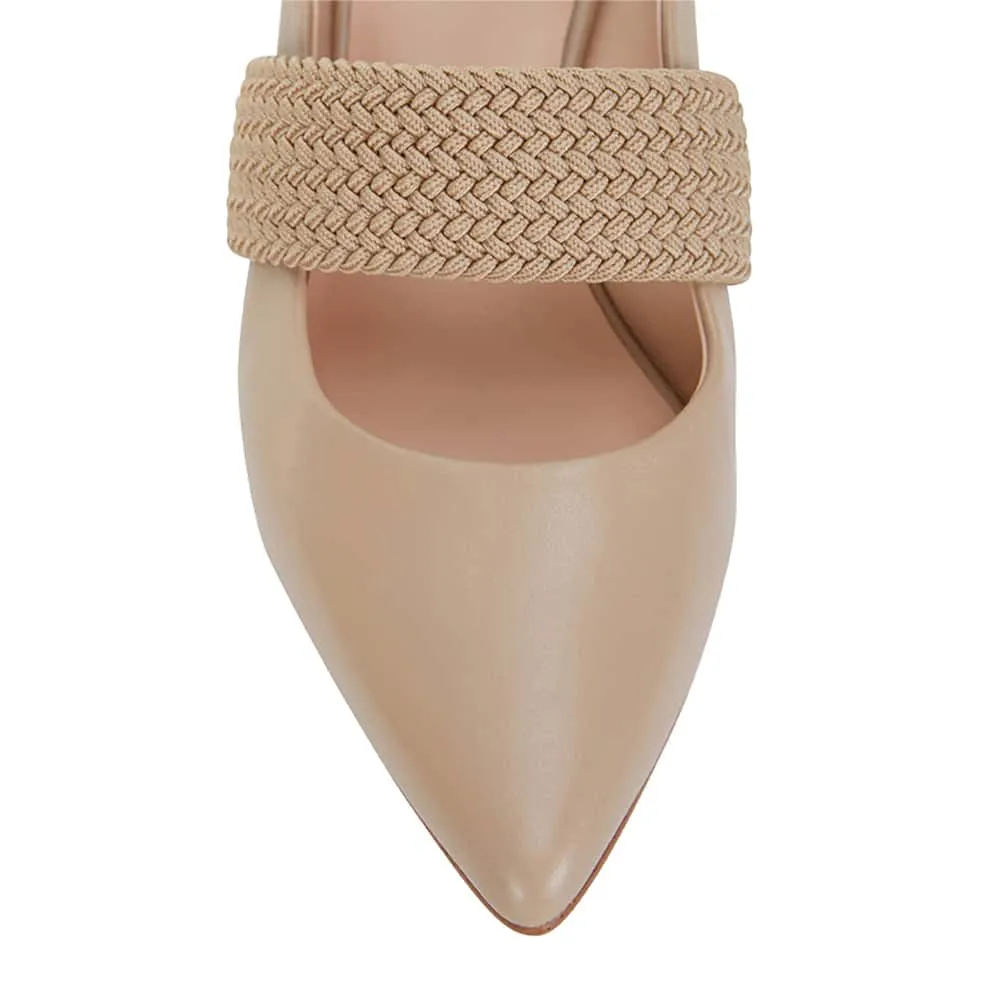 Symbol Heel in Nude Leather