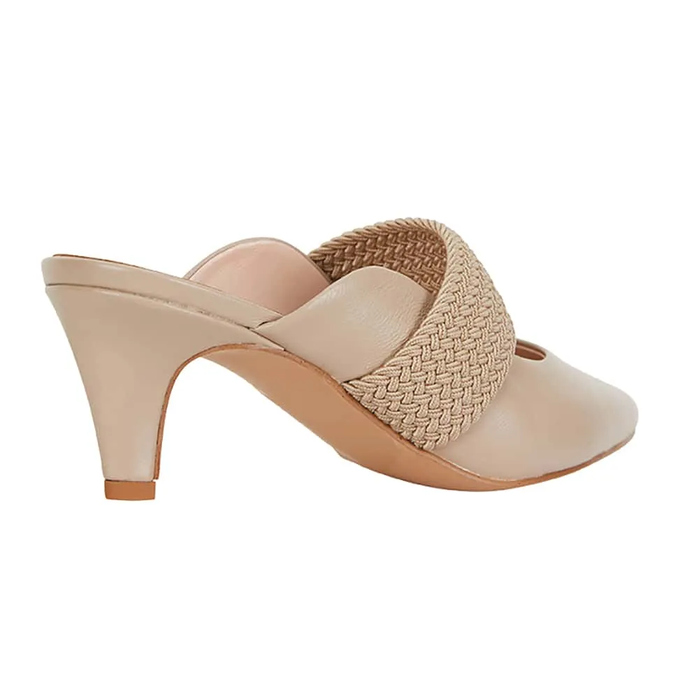 Symbol Heel in Nude Leather