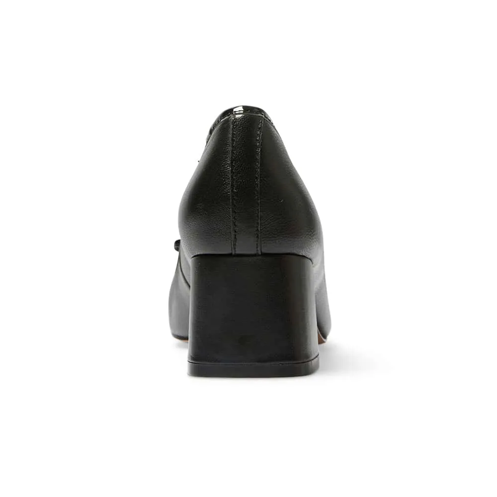 Talia Heel in Black On Black Leather