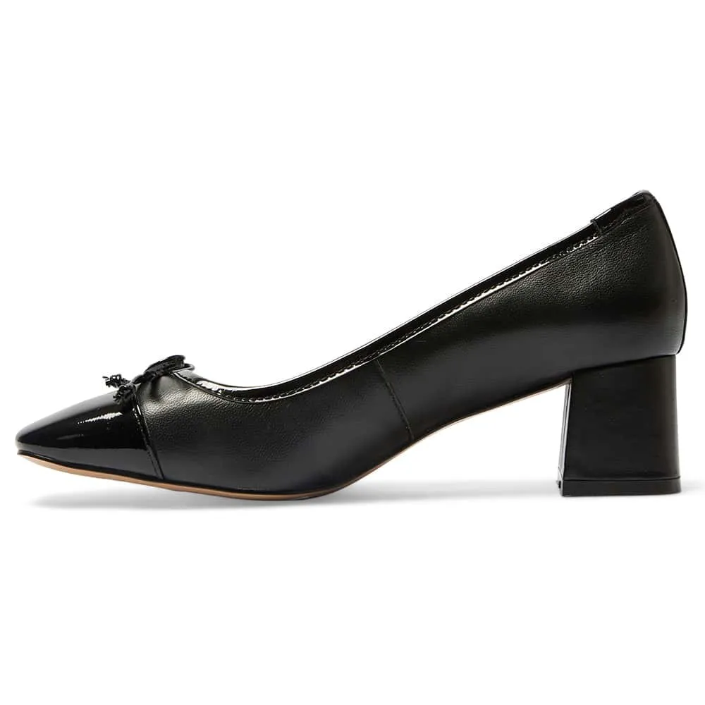 Talia Heel in Black On Black Leather