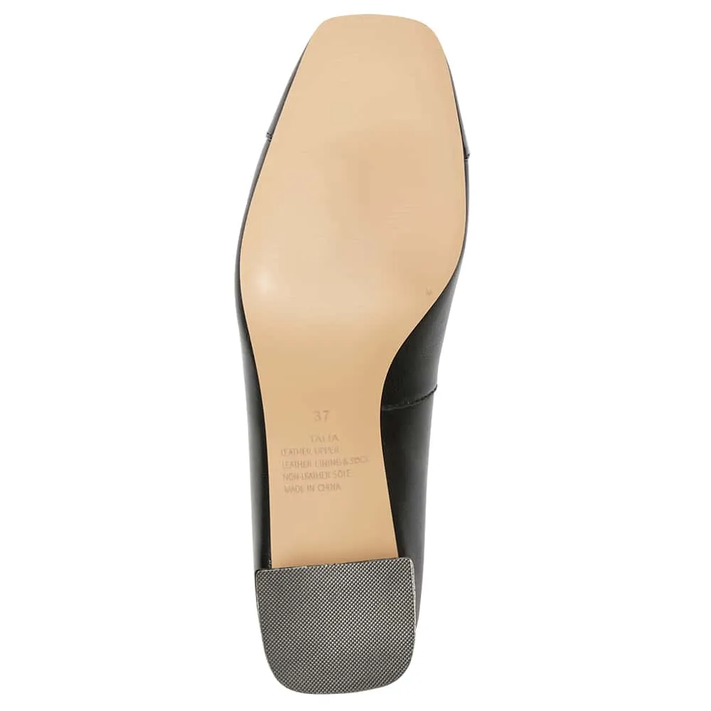 Talia Heel in Black On Black Leather