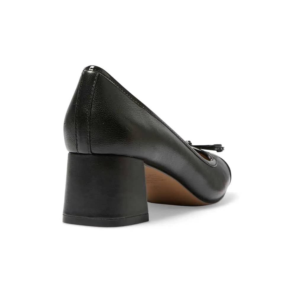 Talia Heel in Black On Black Leather