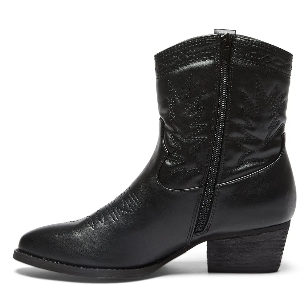 Texas Boot in Black Smooth