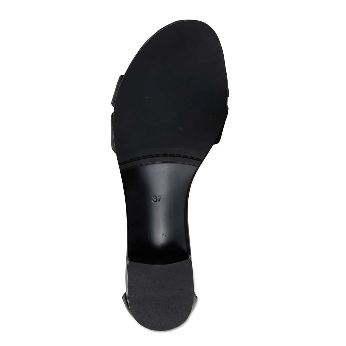 Title Heel in Black Leather