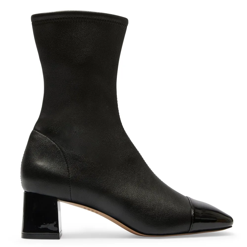 Token Boot in Black Patent Stretch Leather
