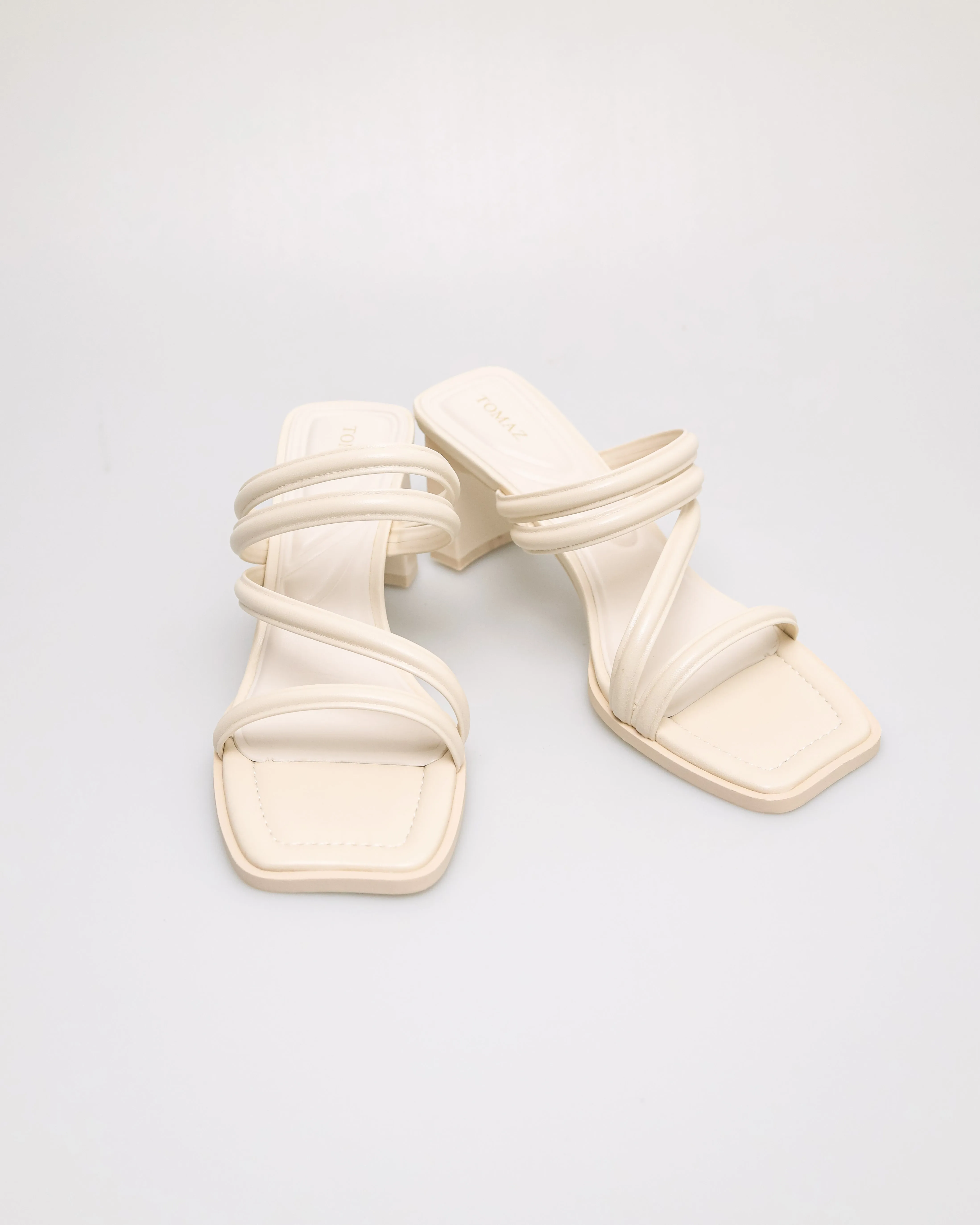 Tomaz FL111 Ladies Strappy Slip on Heels (Ivory)