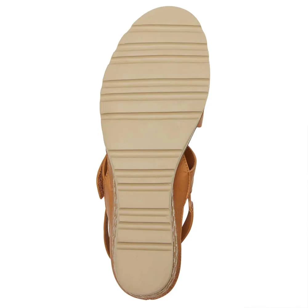 Tosca Wedge in Tan Leather