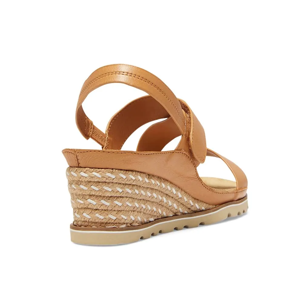 Tosca Wedge in Tan Leather