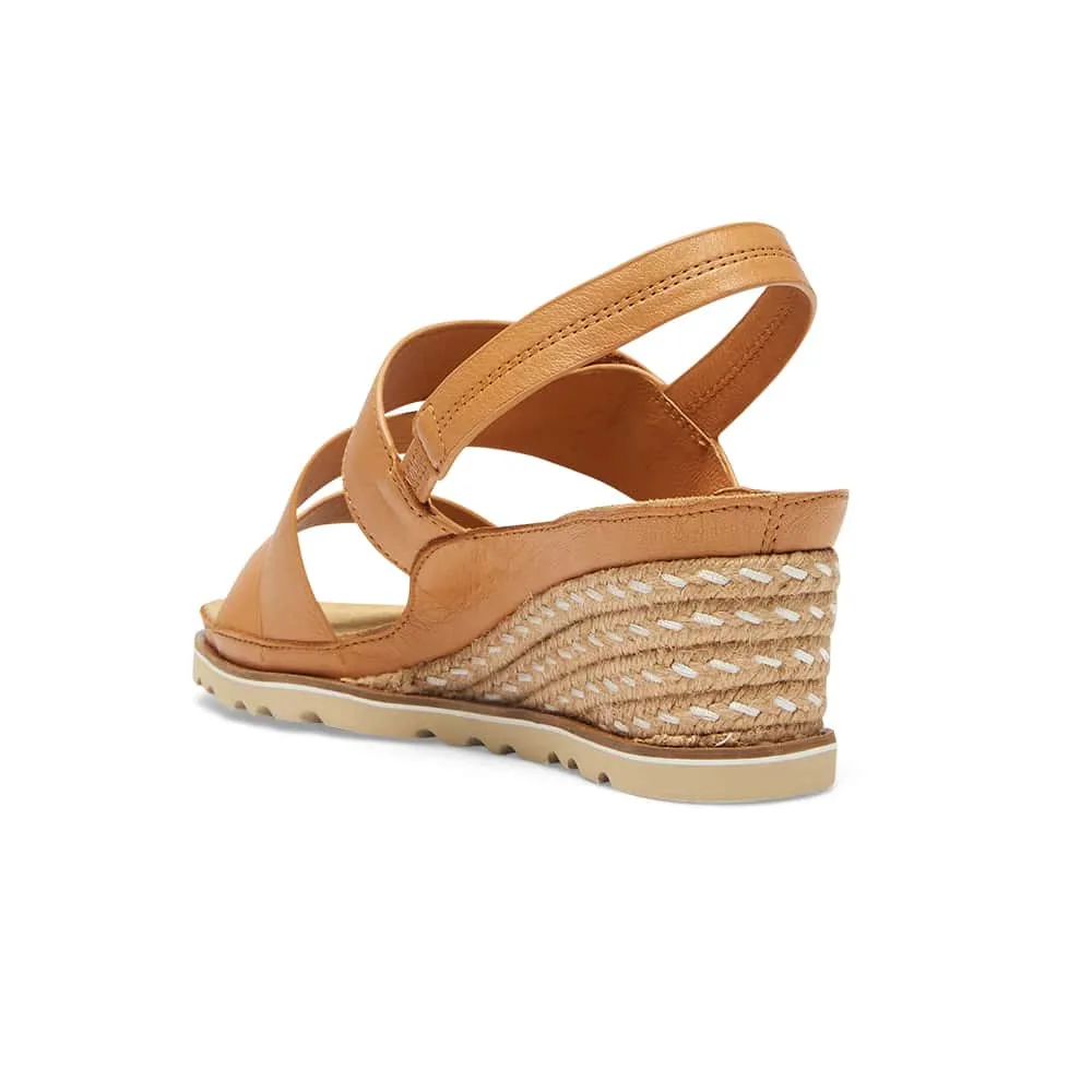 Tosca Wedge in Tan Leather