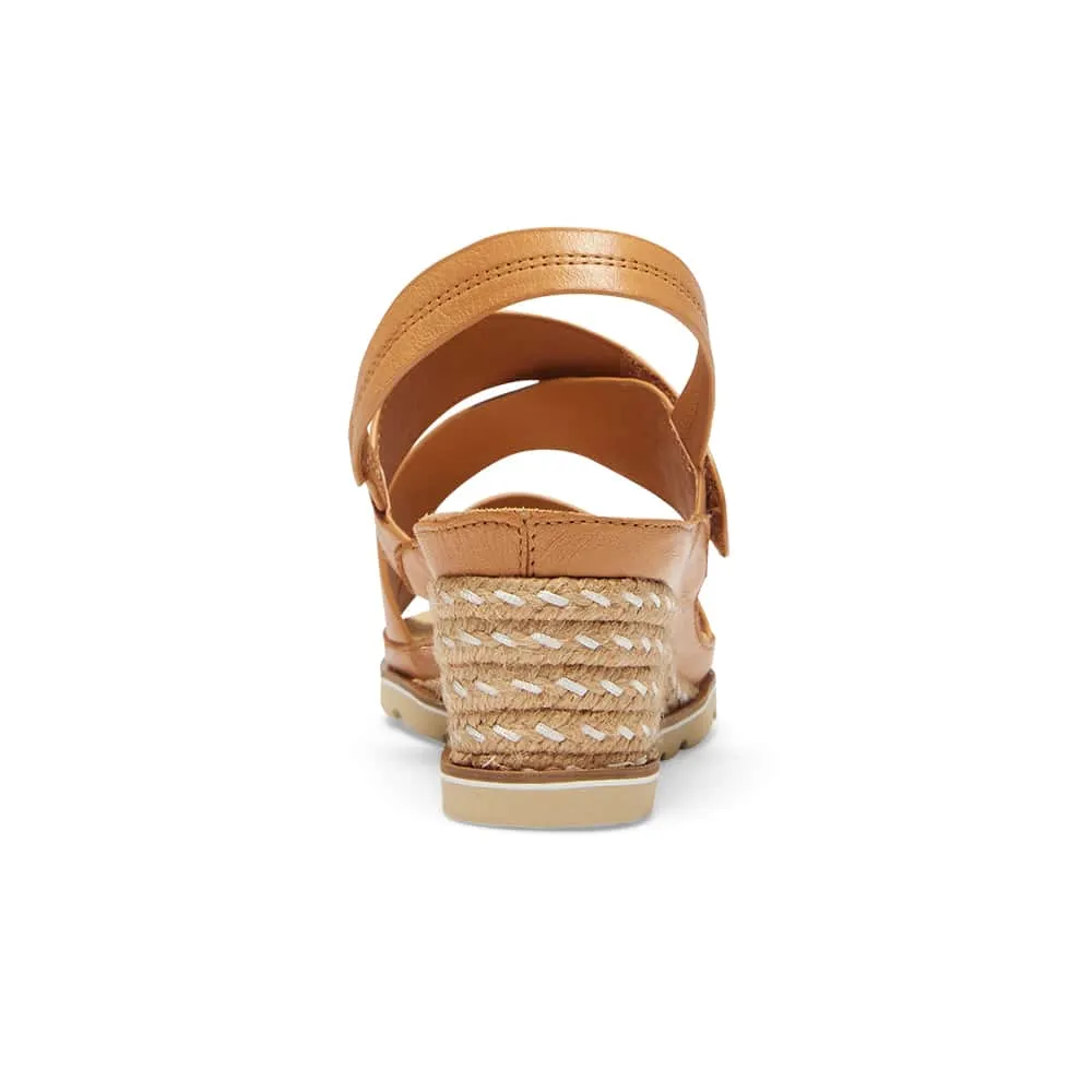 Tosca Wedge in Tan Leather