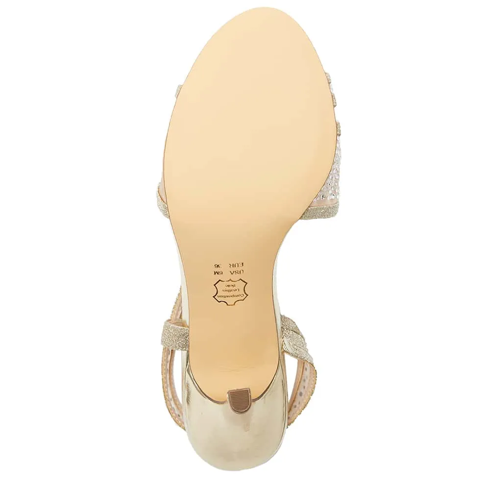 Valeda Heel in Platino Glitter