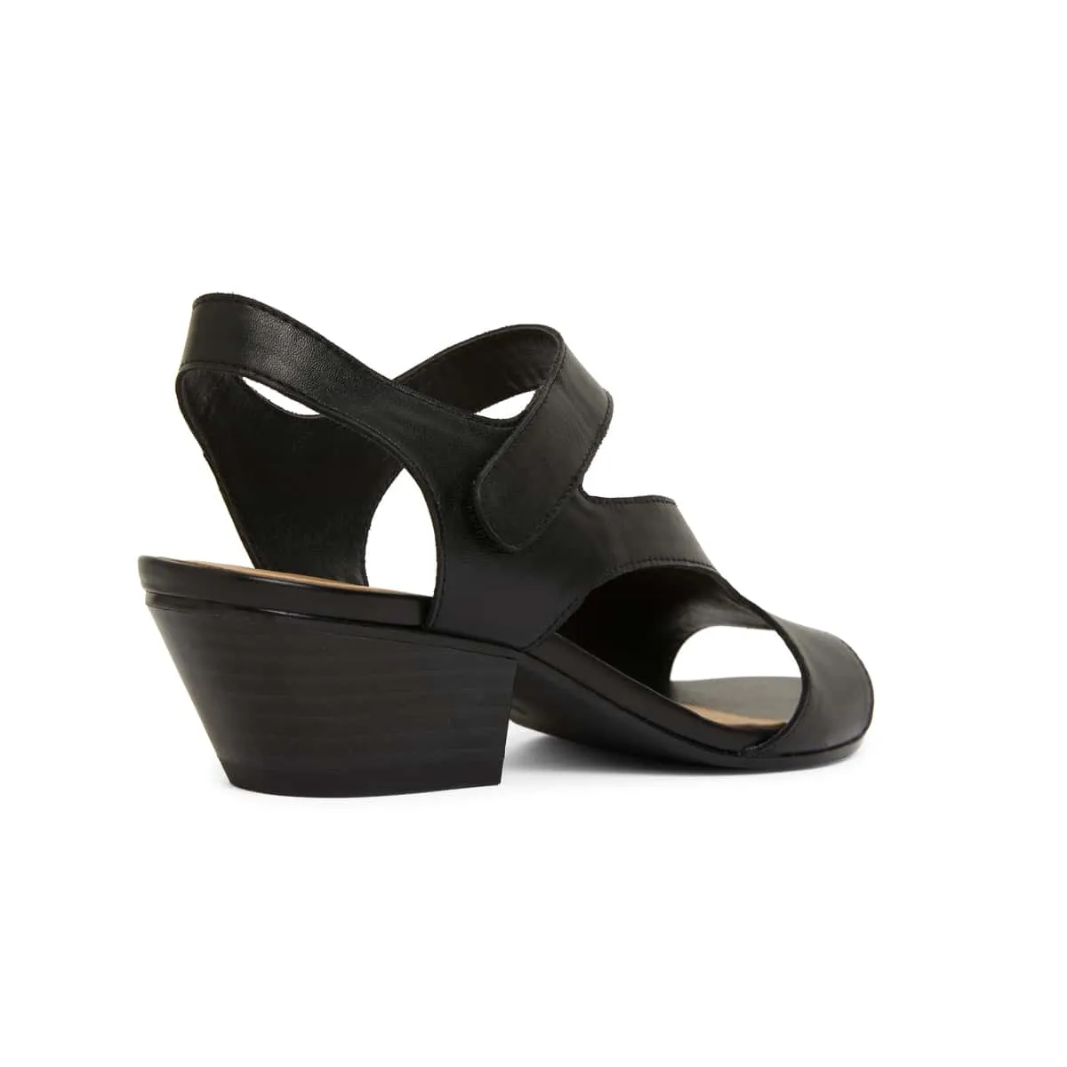 Venice Heel in Black Leather